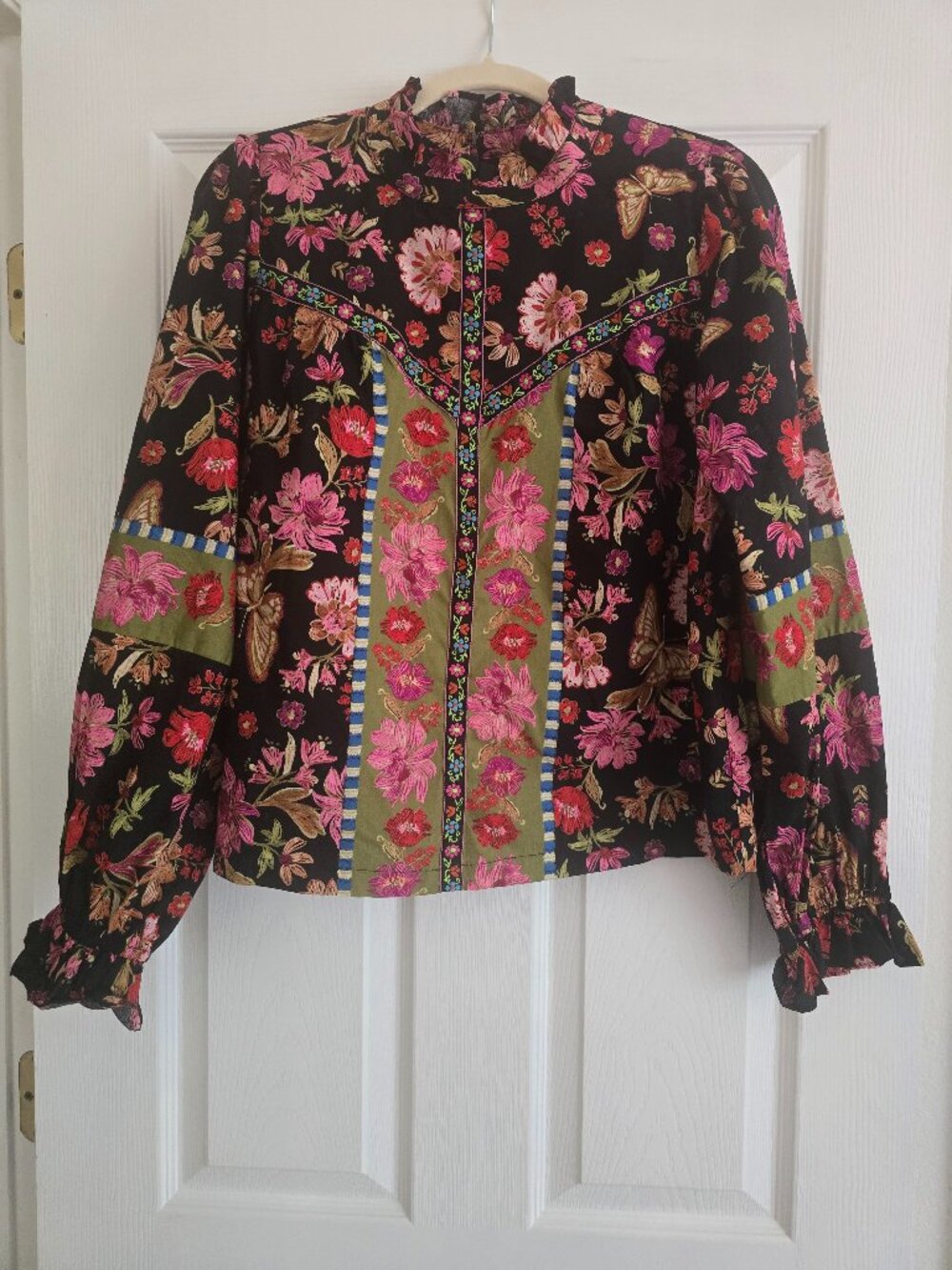 &merci Multicolored Slimming 100% Cotton Blouse L